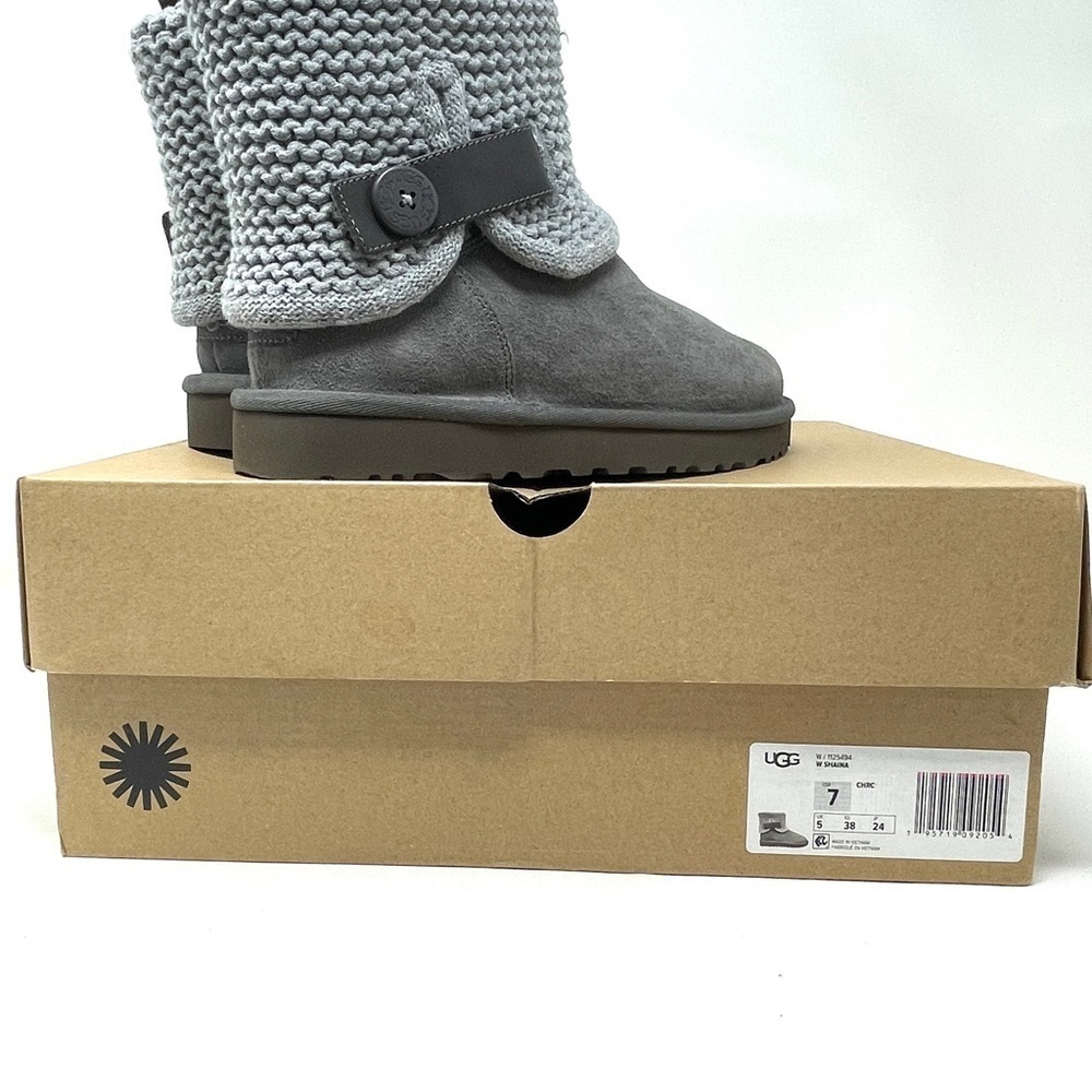 Ugg Shaina Knit Cuff Suede Body Boot Size 7 NWB - Picture 9 of 11